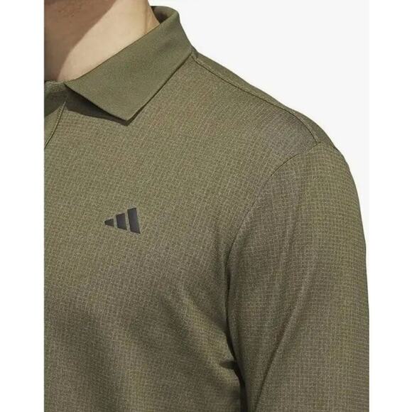 Adidas Golf Polo Olive Green Long Sleeve Medium NWT - Picture 3 of 9
